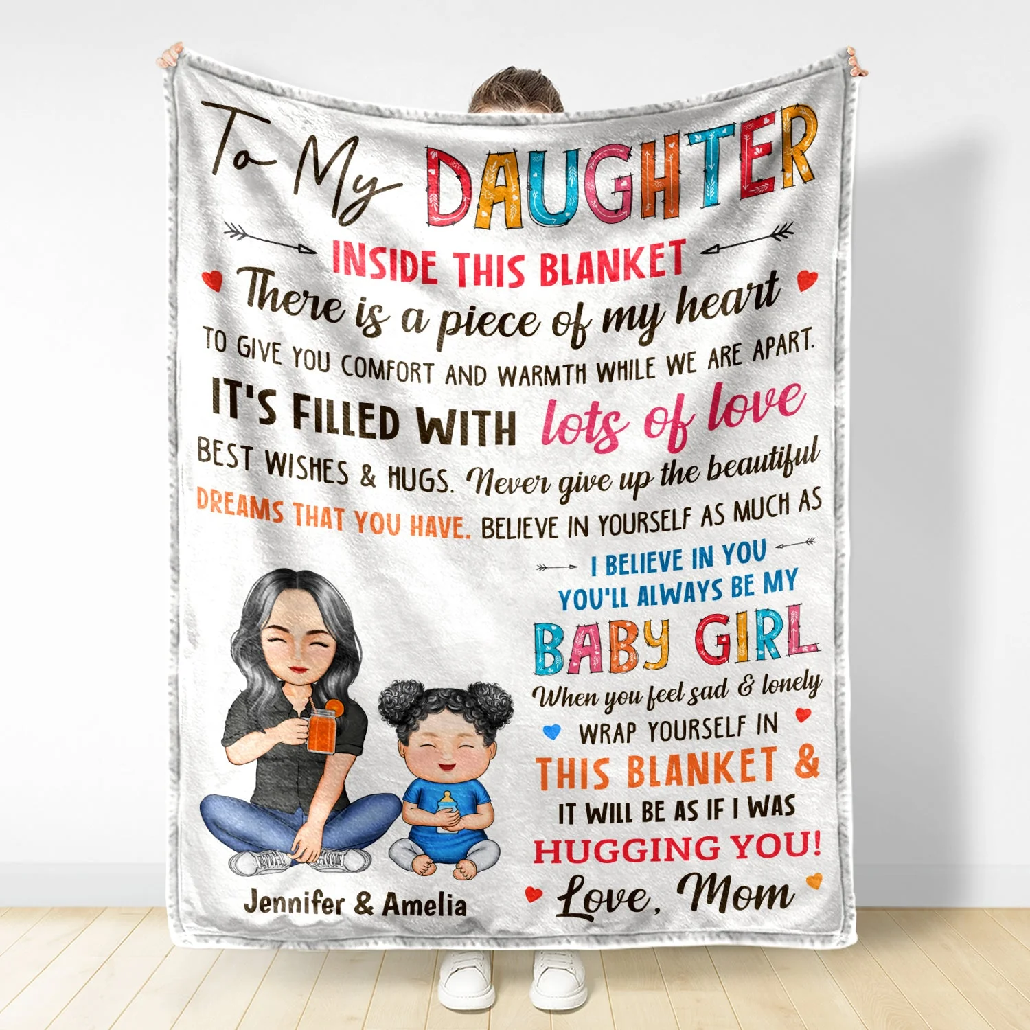 To My Daughter Inside This Blanket - Gift For Daughter - Personalized Fleece Blanket - Image 2