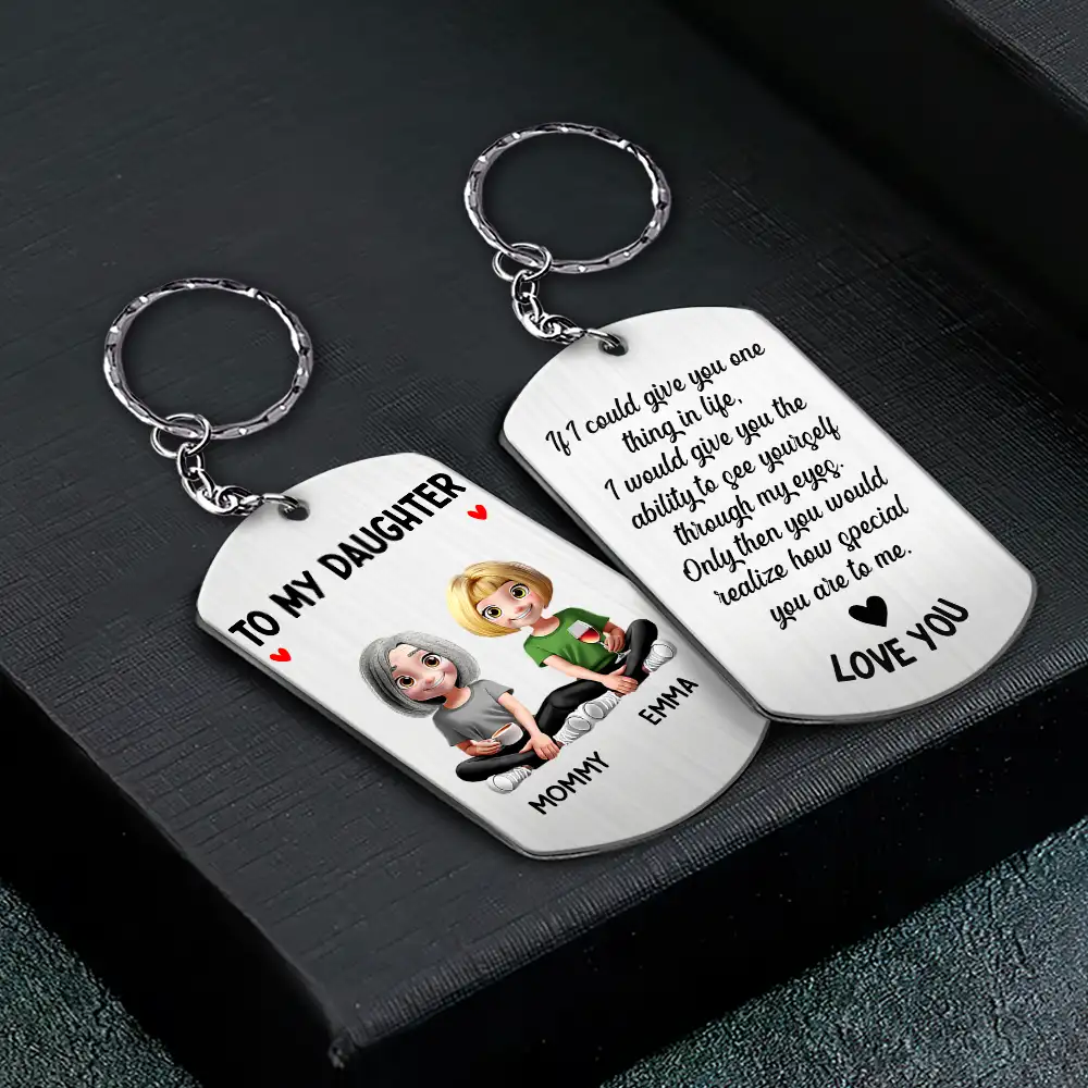 To My Daughter Mom & Daughter Keepsake - Personalized Aluminum Keychain - Image 2