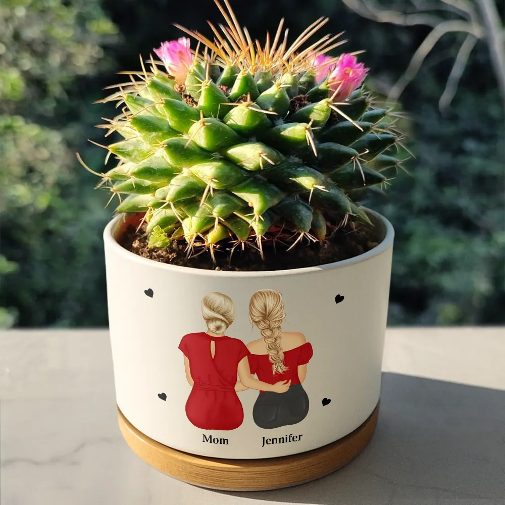 To My Daughter The Only Thing Better Than Being Your Mother - Personalized Ceramic Plant Pot - Image 4