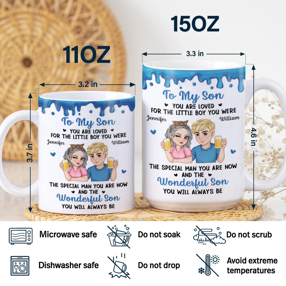To My Daughter To My Son You Will Always Be - Personalized White Edge-to-Edge Mug - Image 5
