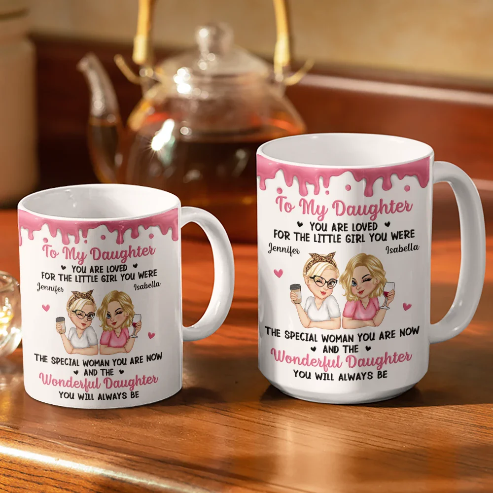 To My Daughter To My Son You Will Always Be - Personalized White Edge-to-Edge Mug - Image 3