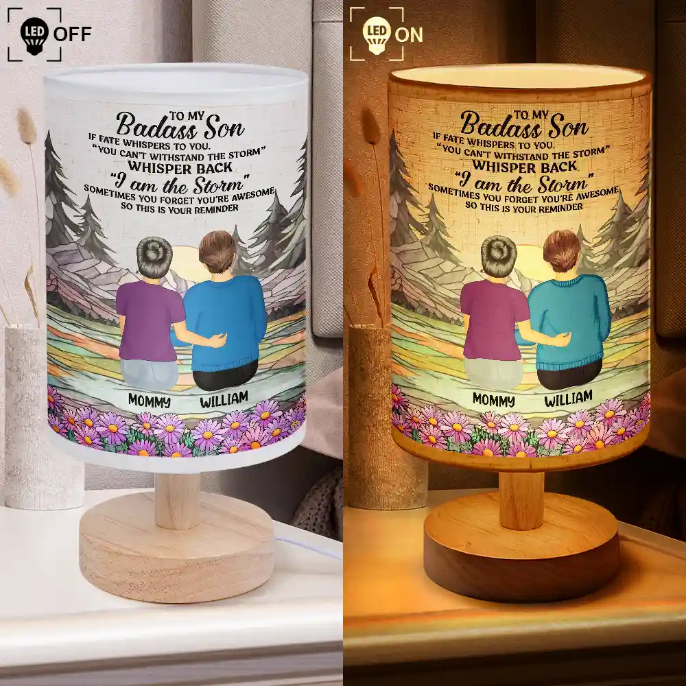 To My Daughter Whisper Back I Am The Storm - Personalized Fabric Lamp - Image 4