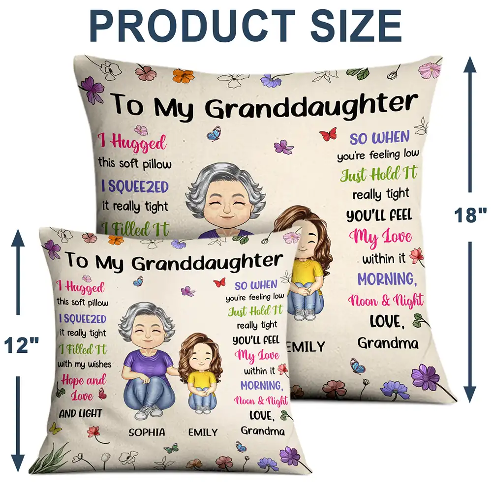 To My Granddaughter Grandma - Personalized Pillow - Image 4