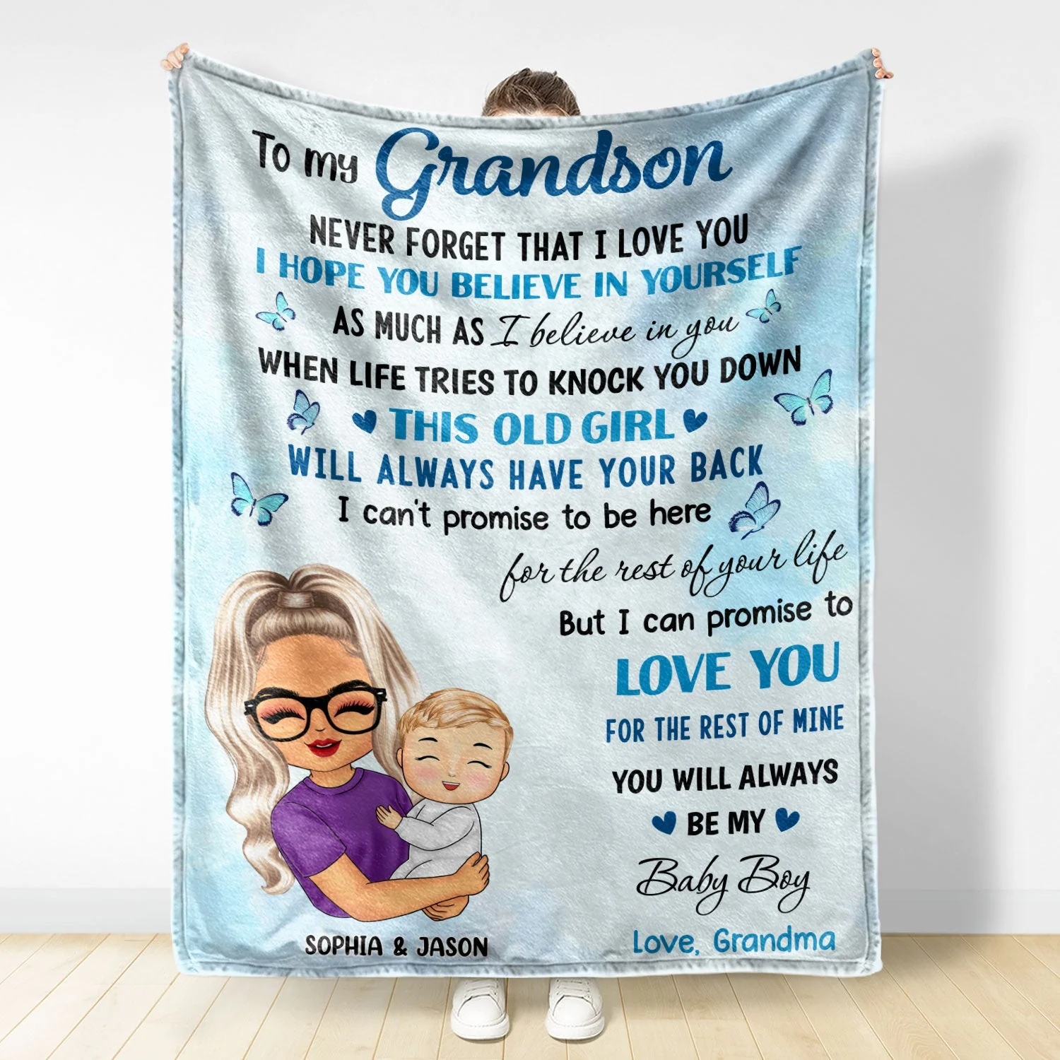 To My Granddaughter Grandson - Gift For Grandchildren, Grandkids - Personalized Fleece Blanket - Image 2
