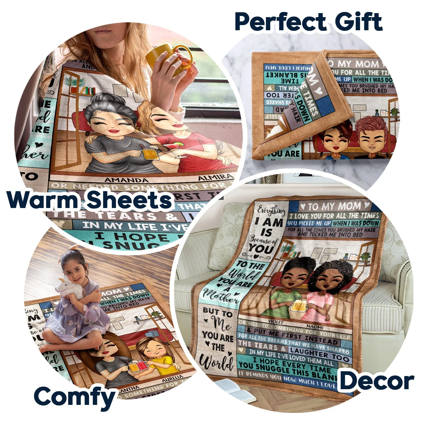 To My Mom I Love You For All The Times - Birthday, Loving Gift For Children, Kids - Personalized Custom Blanket - Birthday, Loving Gift For Mommy, Mother - Personalized Custom Fleece Blanket - Image 5