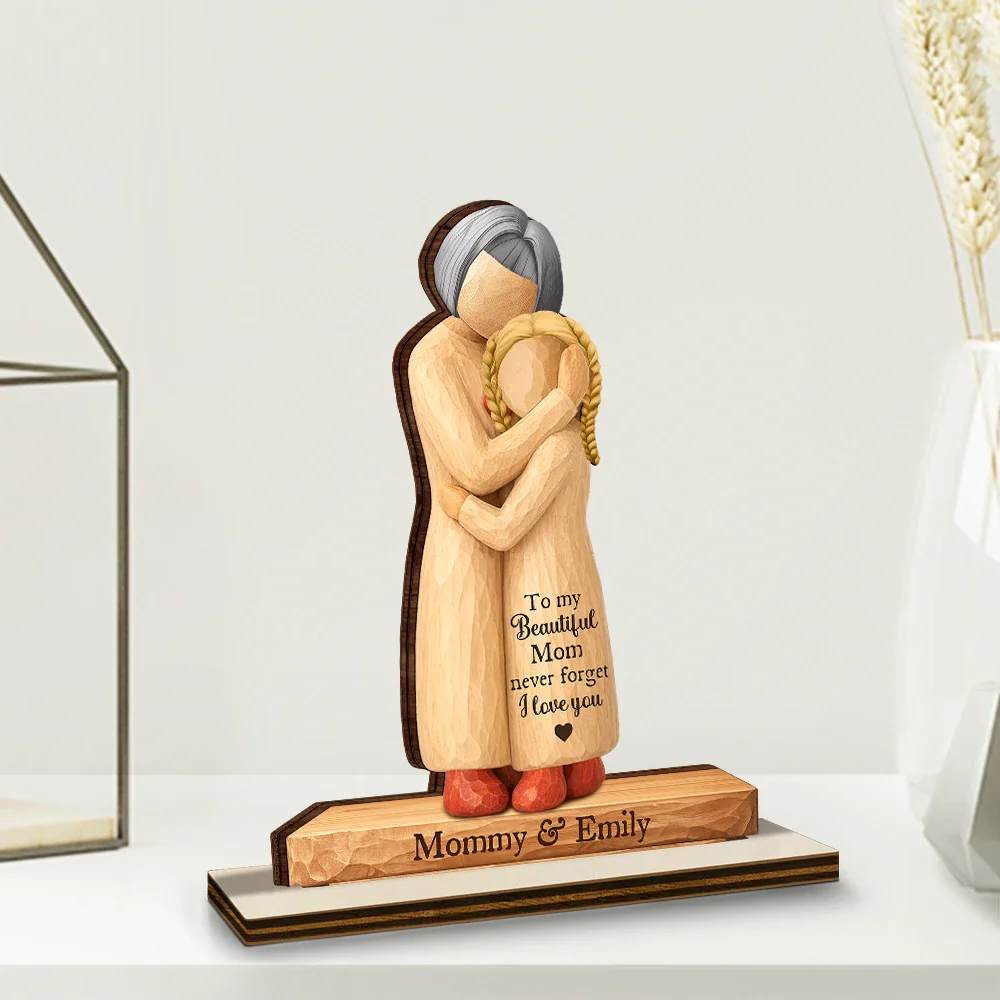 To My Mom Never Forget I Love You - Personalized Custom Shaped Wooden Plaque - Image 2