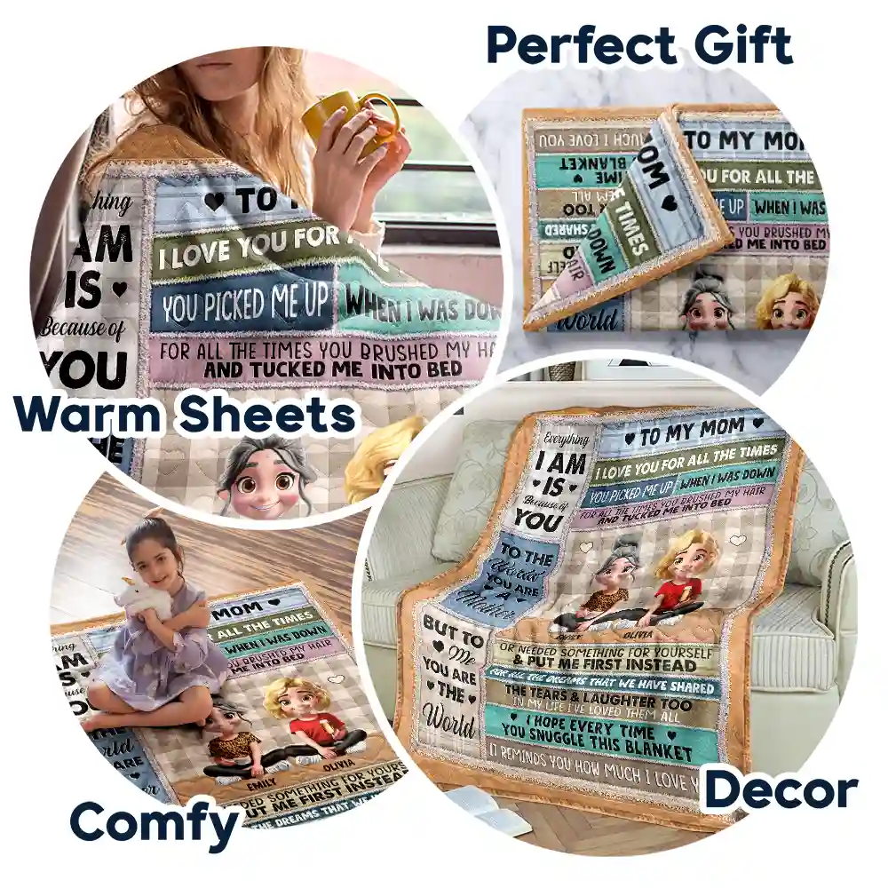 To My Mom To My Daughter 3D Effect - Personalized Fleece Blanket, Sherpa Blanket - Image 7
