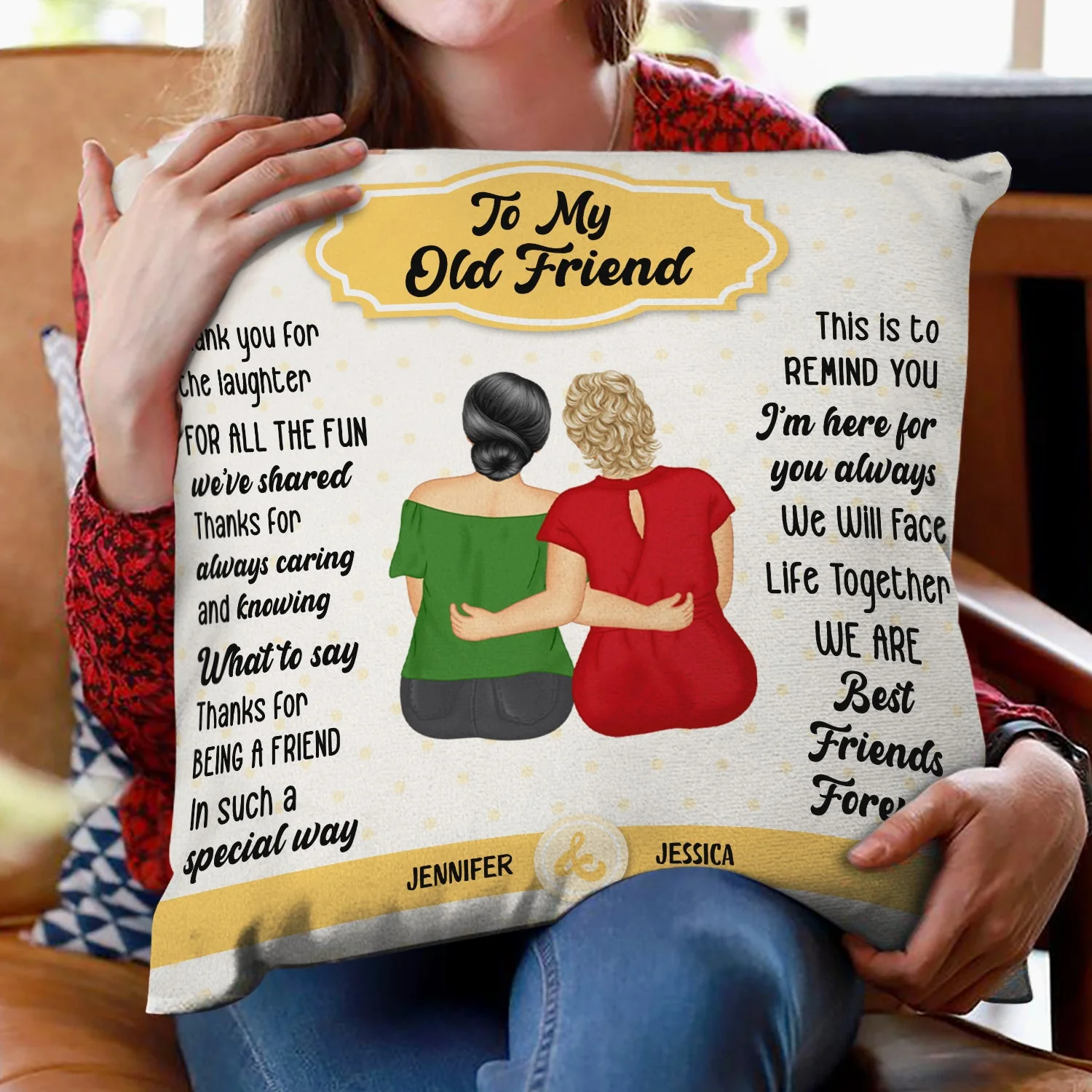 To My Old Friend - Gift For Bestie - Personalized Pillow - Image 2
