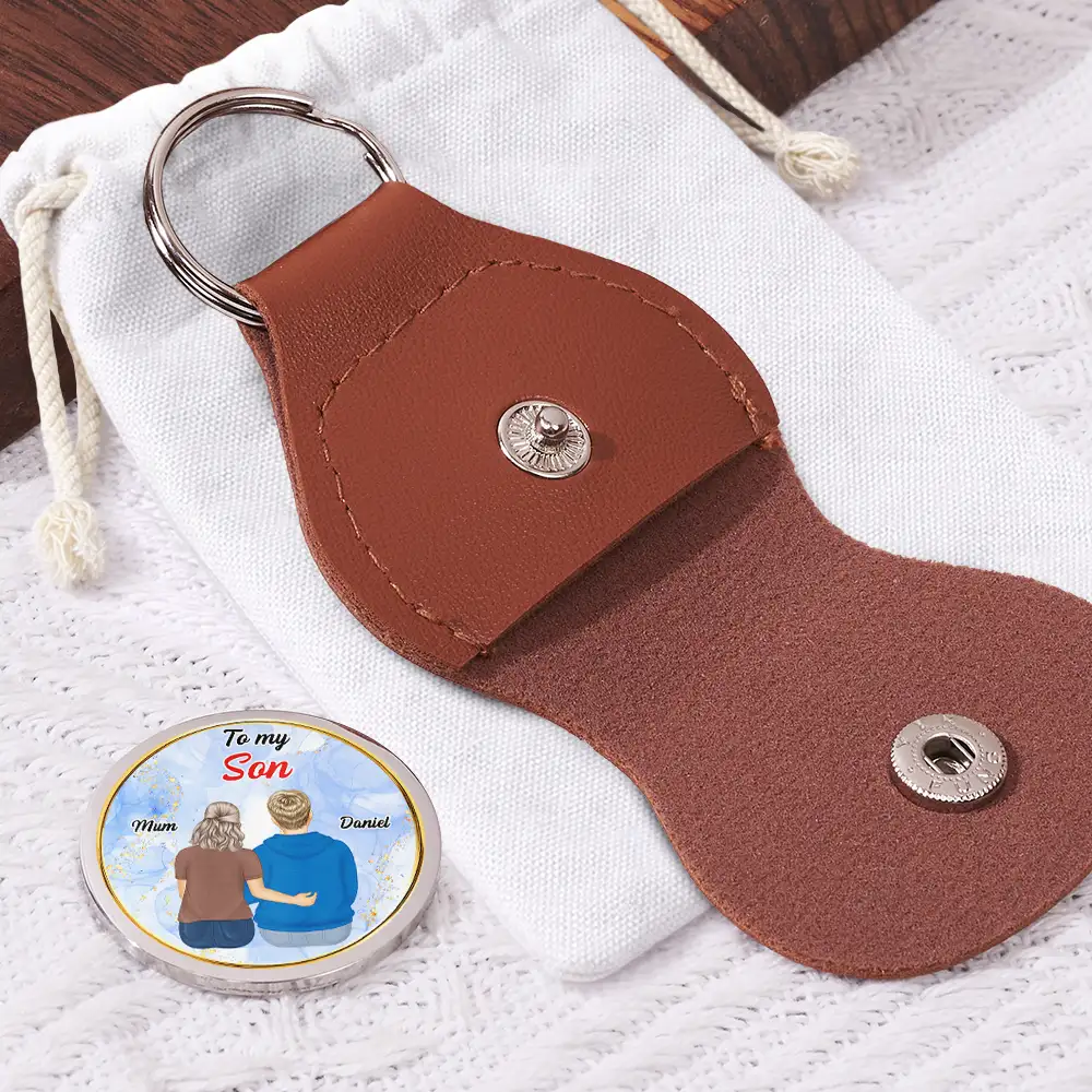To My Son Daughter Never Forget That I Love You - Personalized Leather Pocket Hug - Image 2