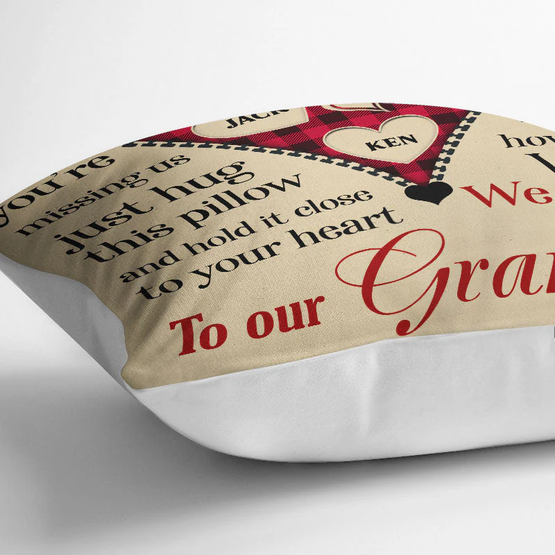 To Our Grandma When You're Missing Us - Gift For Grandparents - Personalized Custom Pillow - Image 3