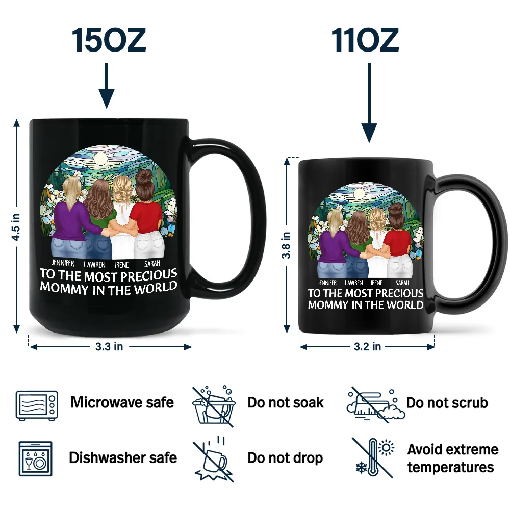 To The Most Precious Mom In The World - Personalized Black Mug - Image 4