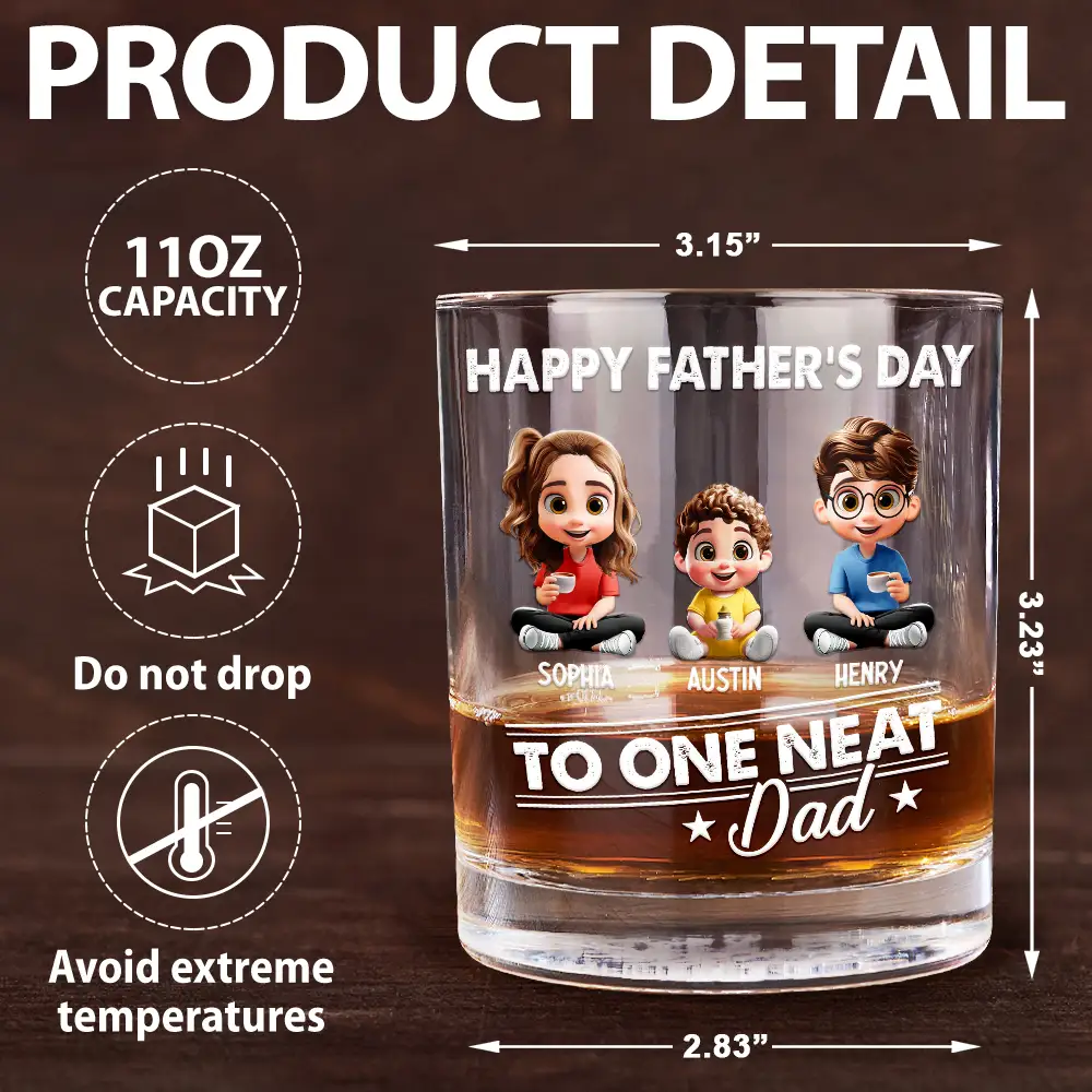 To The Neat Dad - Personalized Whiskey Glass - Image 5