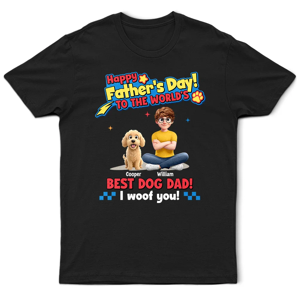 To The World Best Dog Mom I Woof You Pet Lover - Personalized T Shirt - Image 3