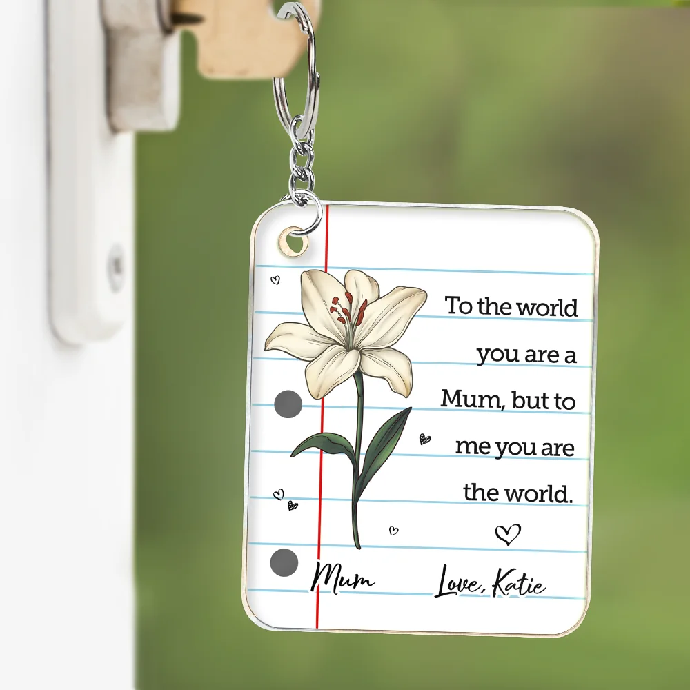 To The World You Are A Mum - Personalized Acrylic Keychain - Image 3