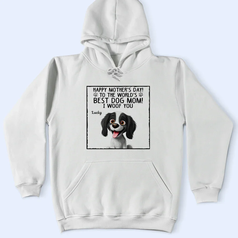 To The World's Best Dog Mom - Personalized T Shirt - Image 4
