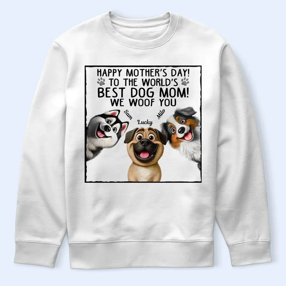 To The World's Best Dog Mom - Personalized T Shirt - Image 5