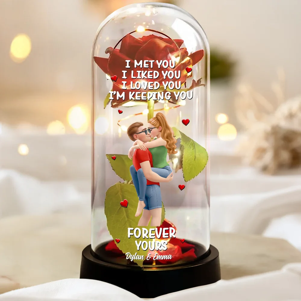 Together And Forever Yours - Personalized Everlasting Rose Dome Lamp - Image 3