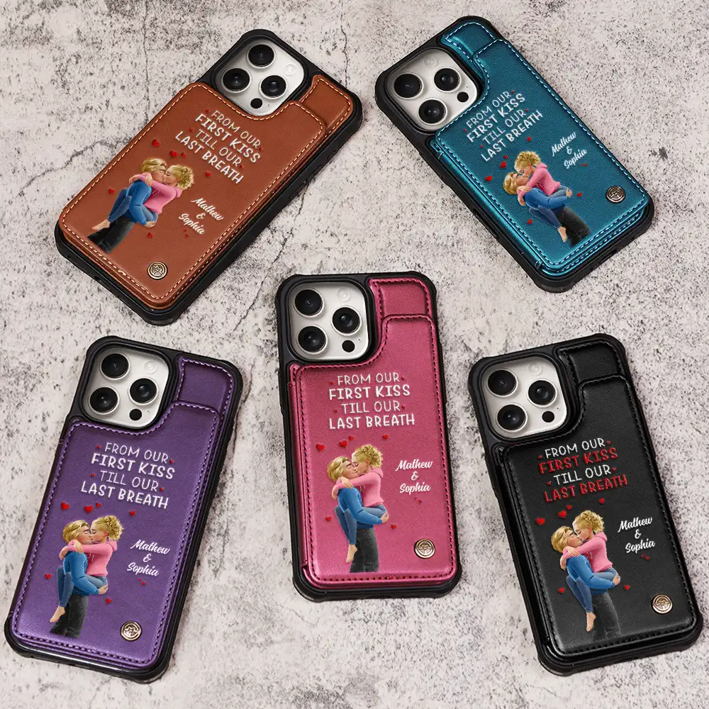 Together And Forever Yours - Personalized Leather Flip Wallet Phone Case - Image 3
