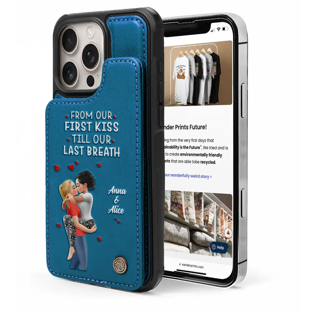 Together And Forever Yours - Personalized Leather Flip Wallet Phone Case - Image 5