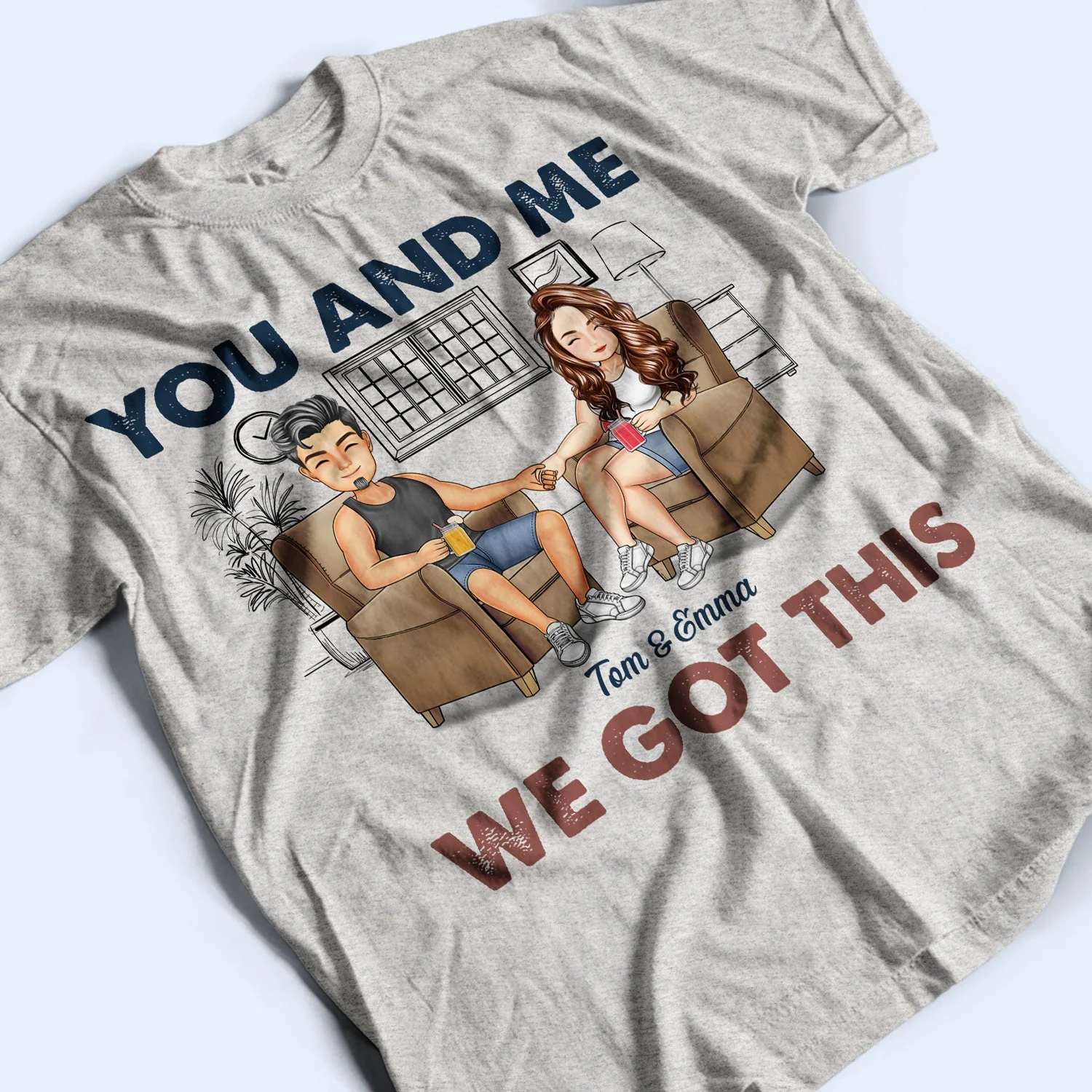 Together Since - Anniversary, Birthday Gift For Spouse, Lover, Husband, Wife, Boyfriend, Girlfriend, Couple - Personalized Custom T Shirt - Image 5