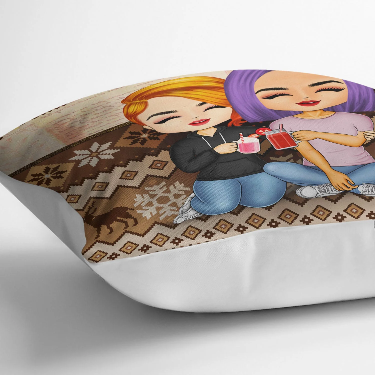 Together Since Chibi - Gift For Couples - Personalized Custom Pillow - Image 3