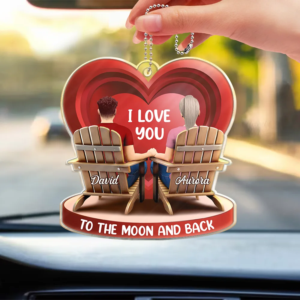 Together Since Couple 3D Effect - Personalized Acrylic Car Hanger - Image 3