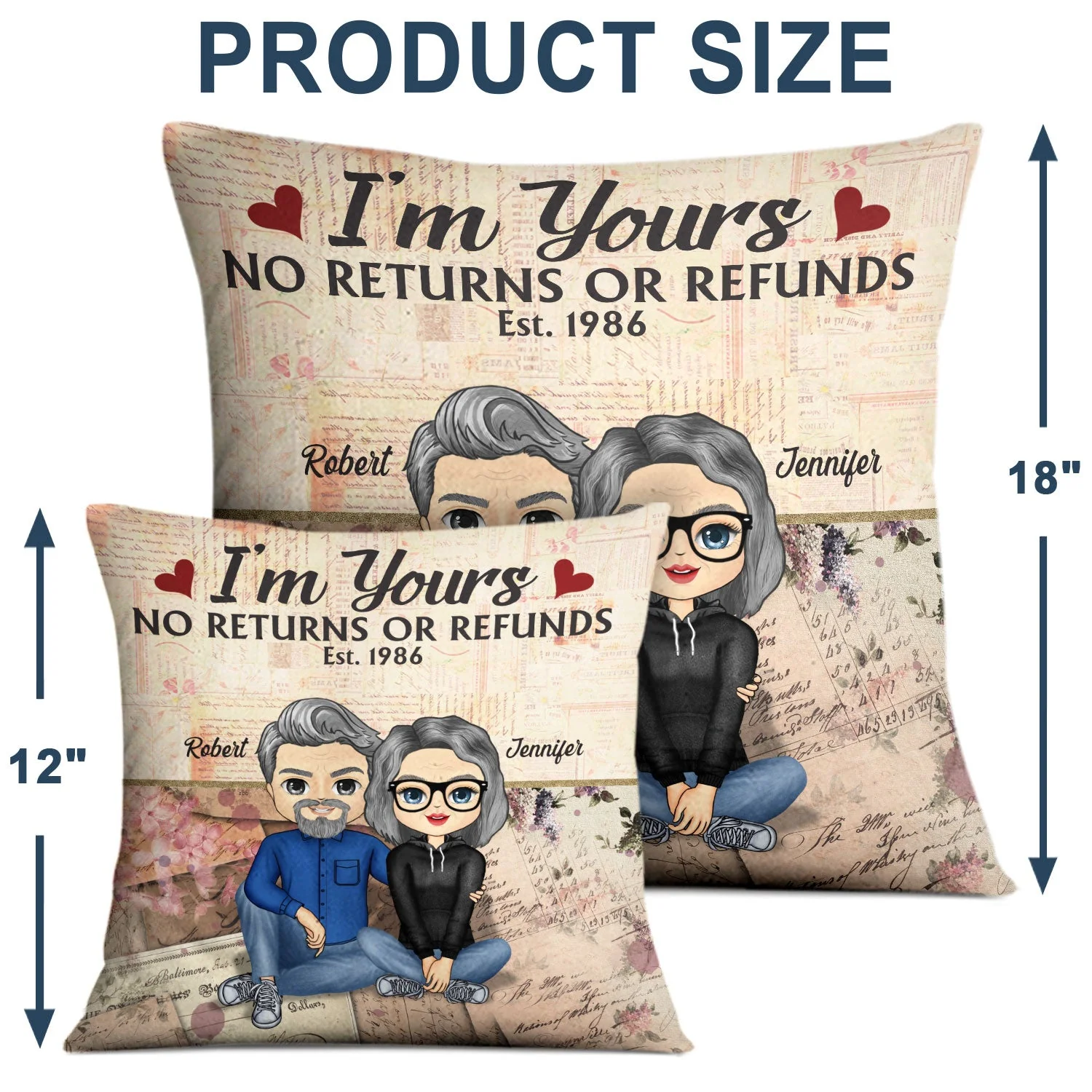 Together Since Family Husband Wife - Couple Gift - Personalized Custom Pillow - Image 4