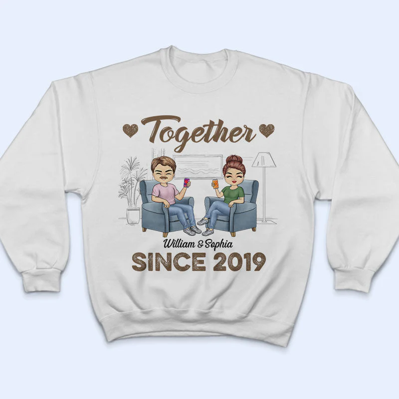 Together Since Husband Wife - Gift For Couples - Personalized Custom T Shirt - Image 5