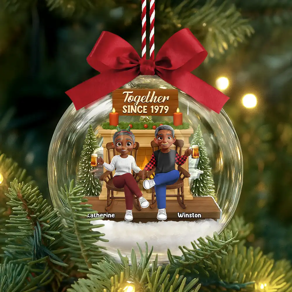 Together Since - Personalized 3D Acrylic Ball Ornament - Image 3