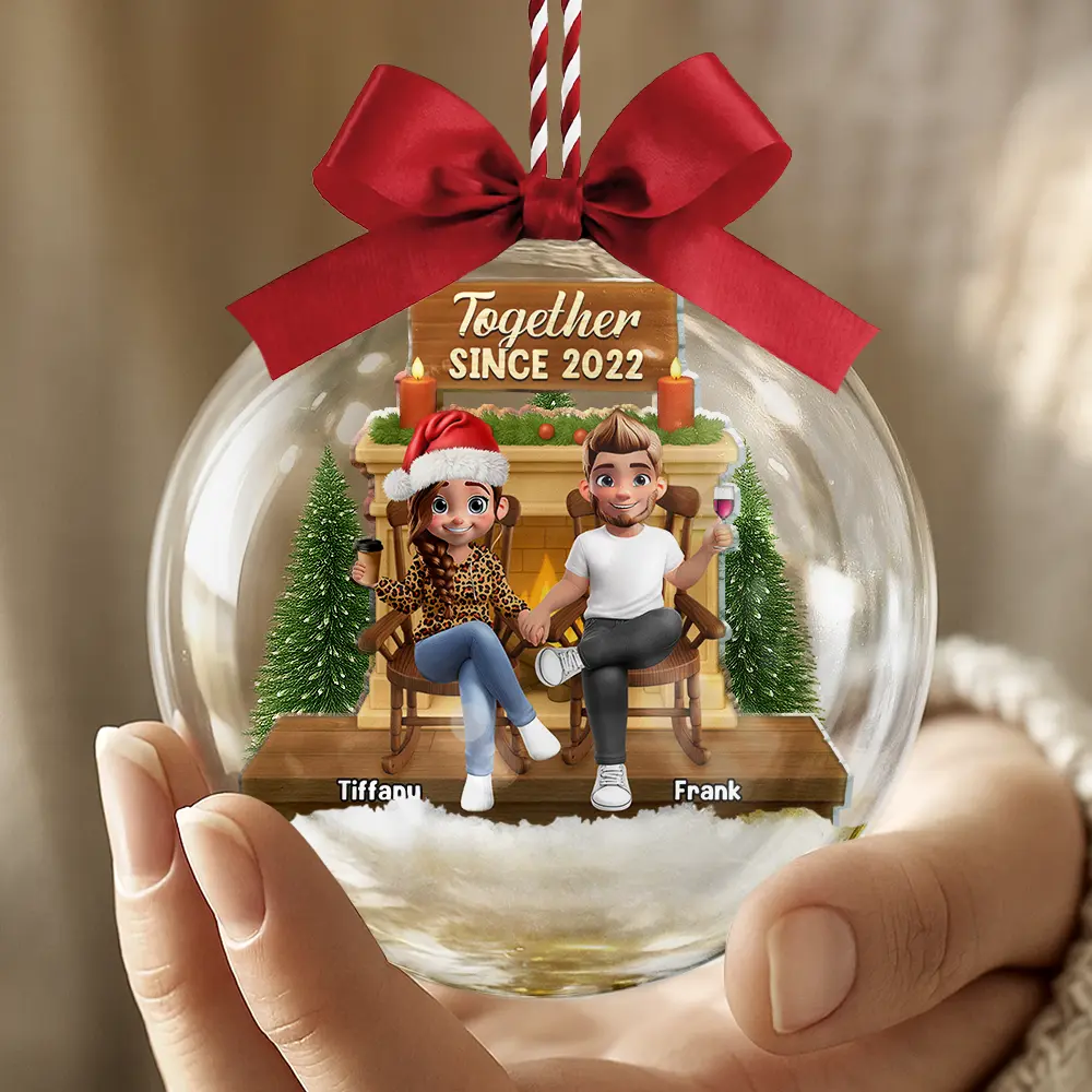 Together Since - Personalized 3D Acrylic Ball Ornament - Image 4
