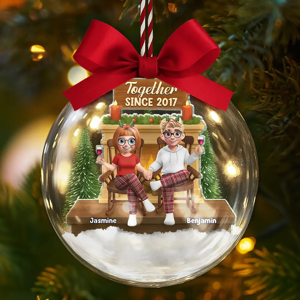 Together Since - Personalized 3D Acrylic Ball Ornament - Image 5