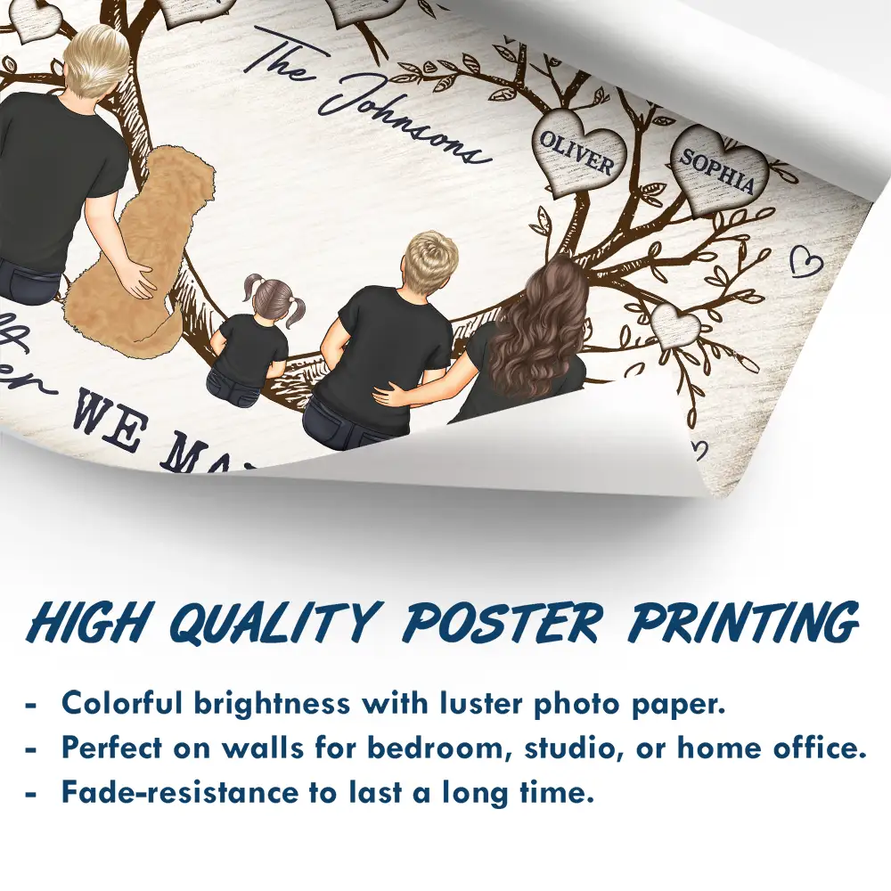 Together We Make A Family Young Parents With Pet - Personalized Poster - Image 5