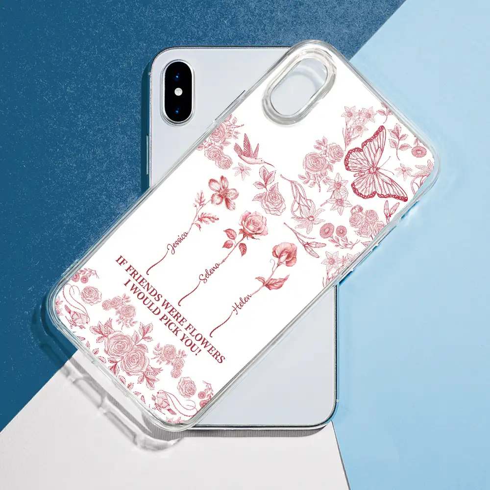 Toile De Jouy Birth Flower Grow An Old Friend - Personalized Clear Phone Case - Image 7