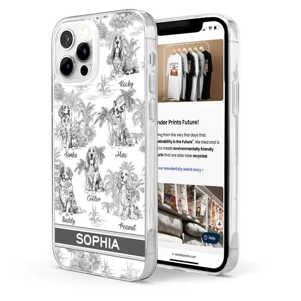 Toile De Jouy Dog Mom - Personalized Clear Phone Case - Image 4