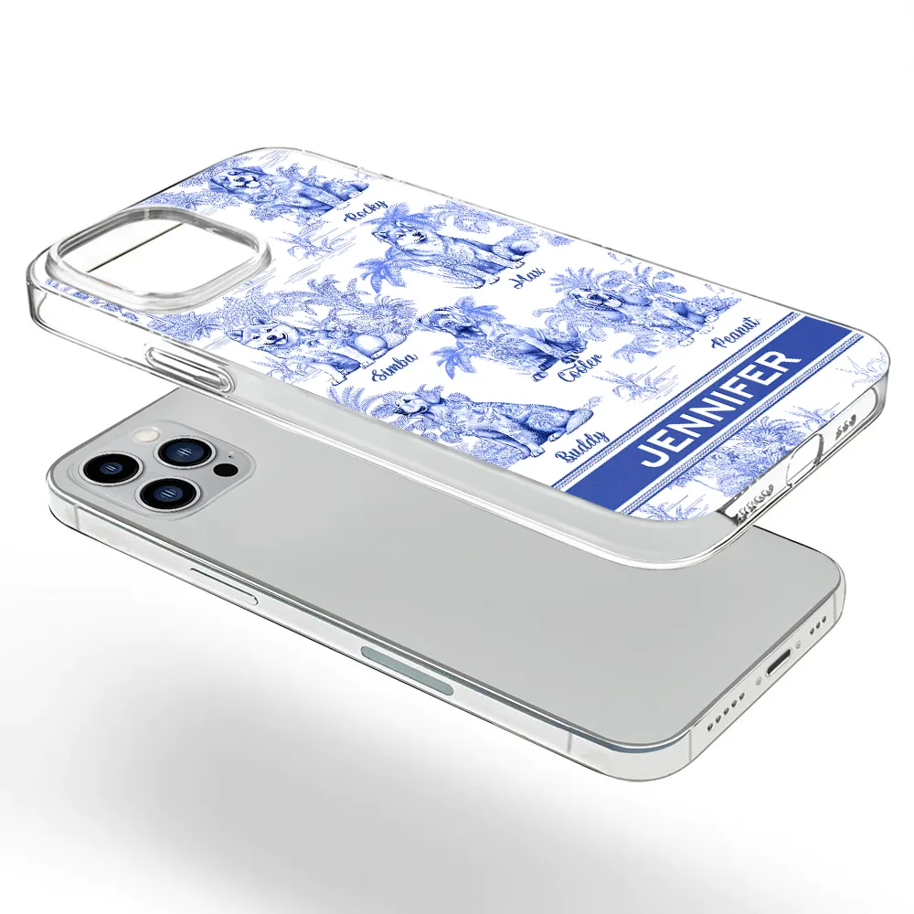 Toile De Jouy Dog Mom - Personalized Clear Phone Case - Image 5