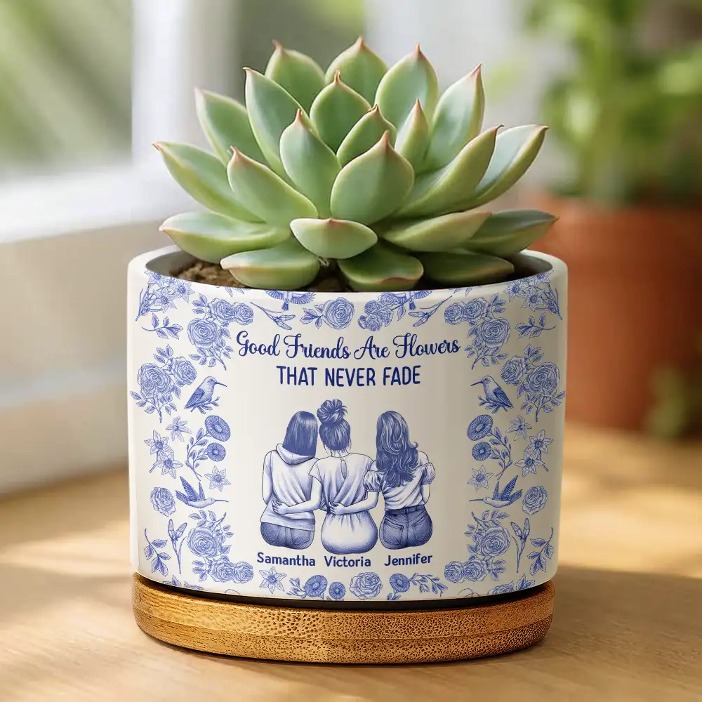 Toile De Jouy Grow An Old Friend - Personalized Ceramic Plant Pot - Image 2