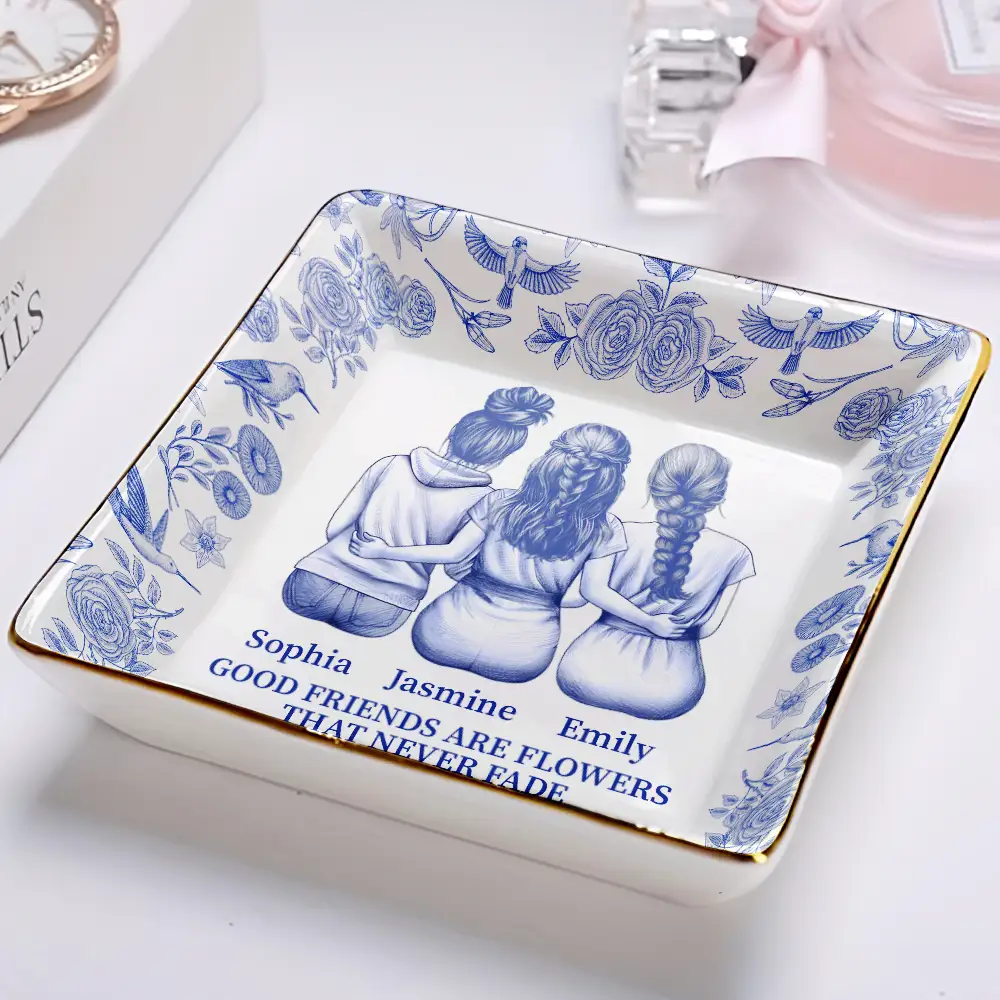 Toile De Jouy Grow An Old Friend - Personalized Ring Dish - Image 2
