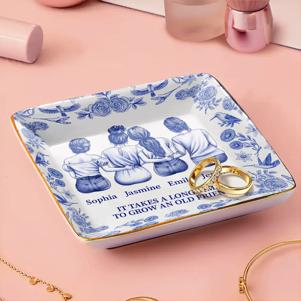 Toile De Jouy Grow An Old Friend - Personalized Ring Dish - Image 3