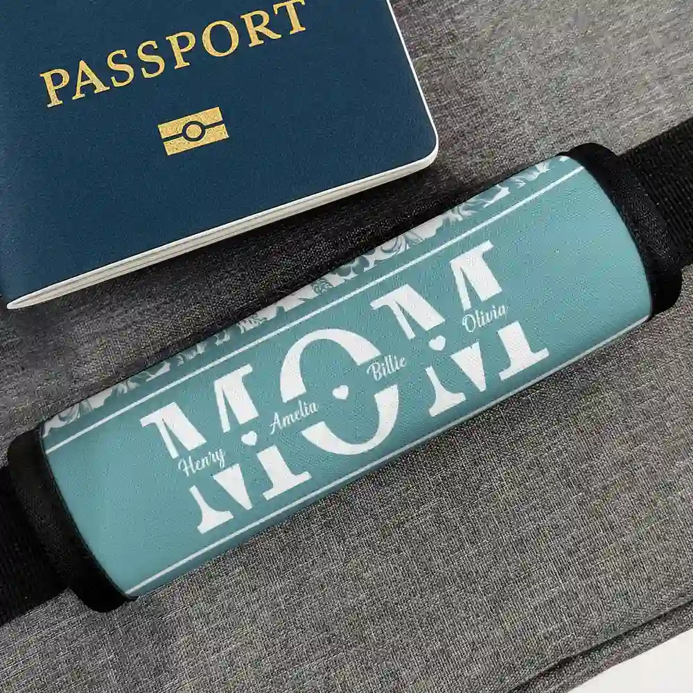 Toile De Jouy Mom Grandma Nana - Personalized Luggage Handle Wrap - Image 4