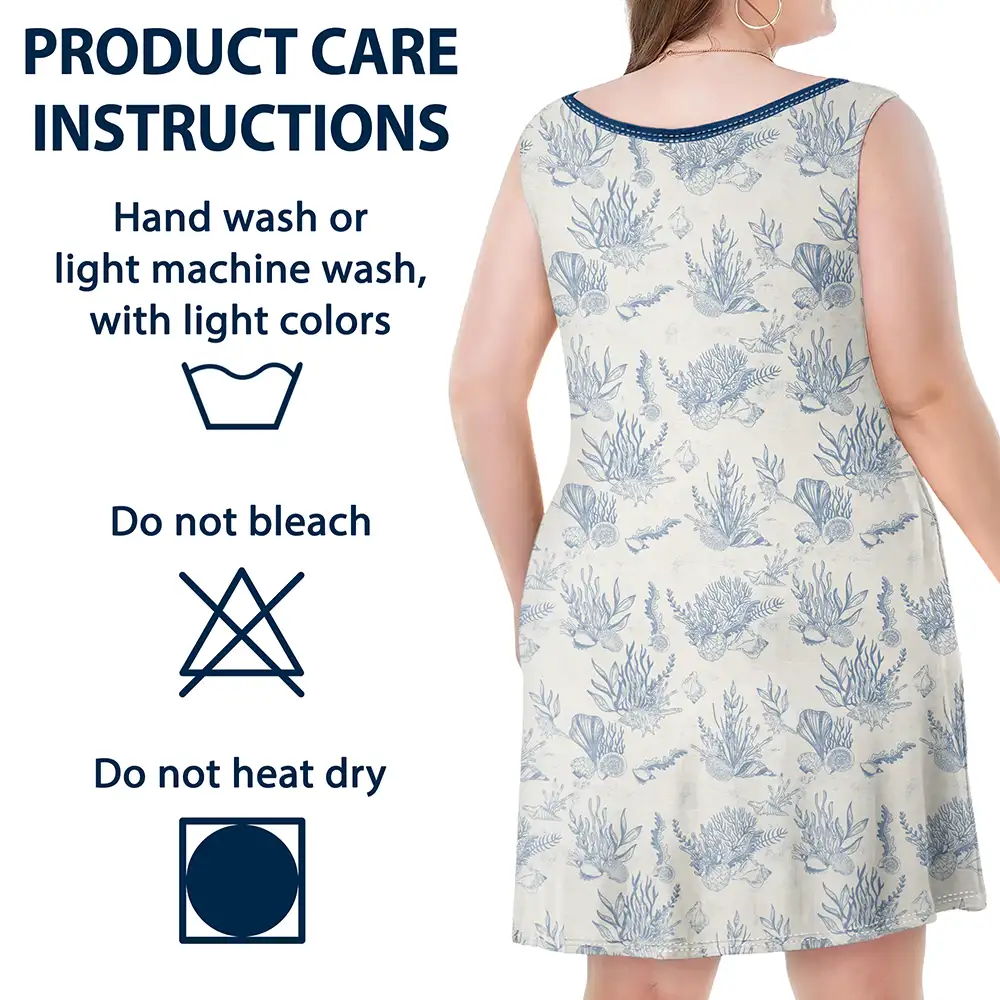 Toile De Jouy World Full Of Grandmas - Personalized Sleeveless Tank Dress - Image 6