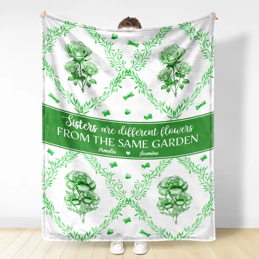 Toile Floral Bloom In The Garden - Personalized Fleece Blanket, Sherpa Blanket - Image 3