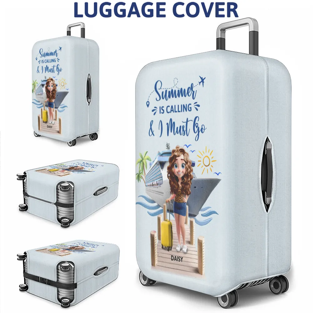 Travel All My Cruise Crap - Personalized Luggage Cover - Image 3