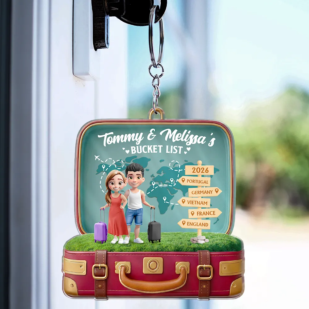 Travel Bucket List - Personalized Acrylic Keychain - Image 3