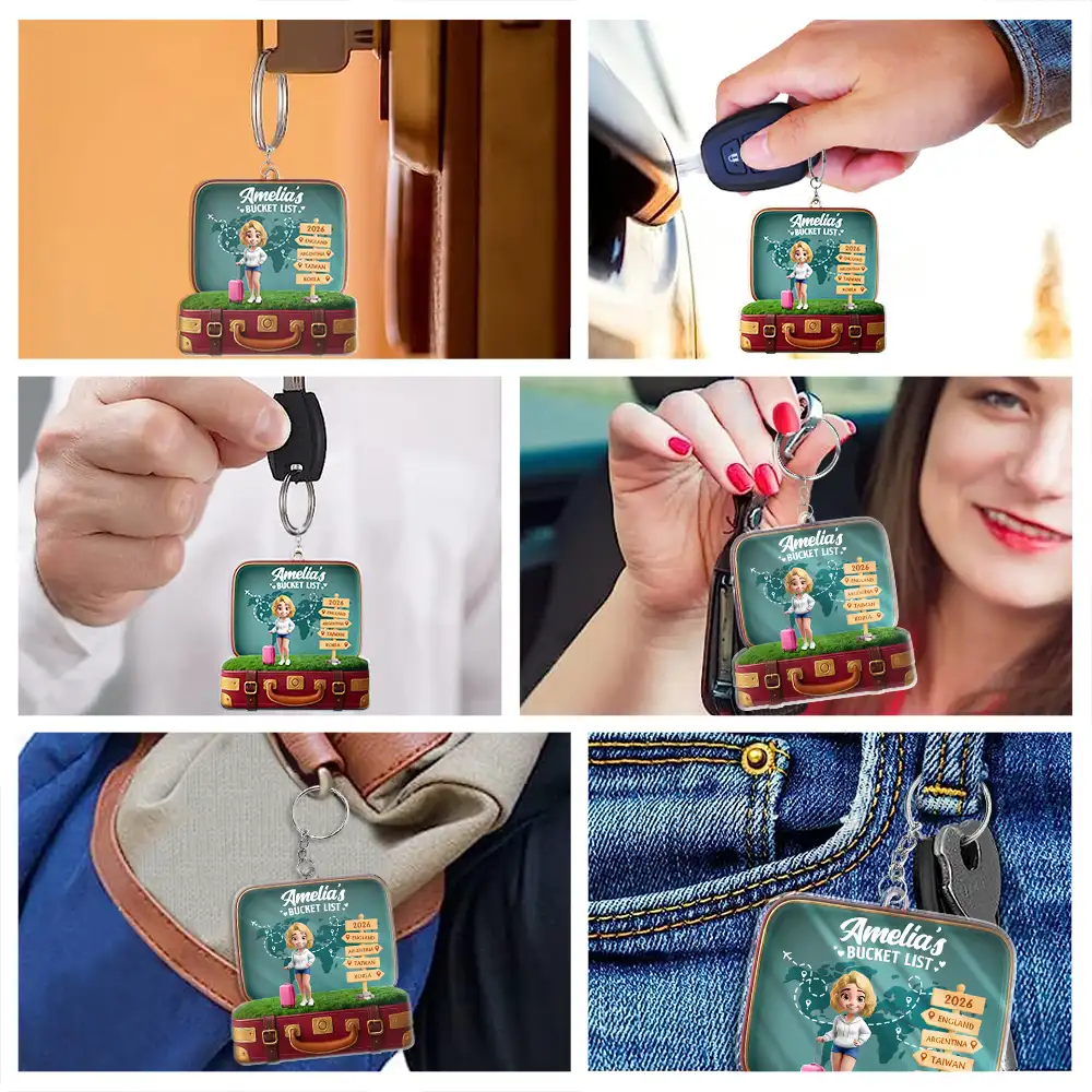Travel Bucket List - Personalized Acrylic Keychain - Image 7