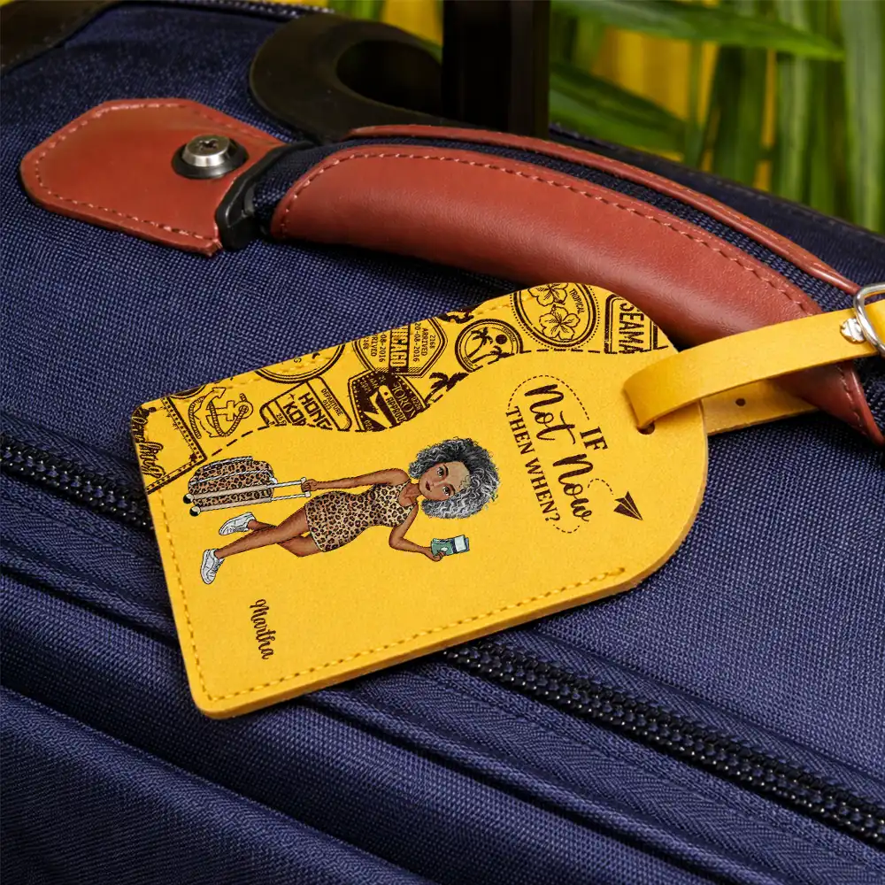 Travel Couple And So The Adventure Begins - Personalized Combo 2 Leather Luggage Tags - Image 3