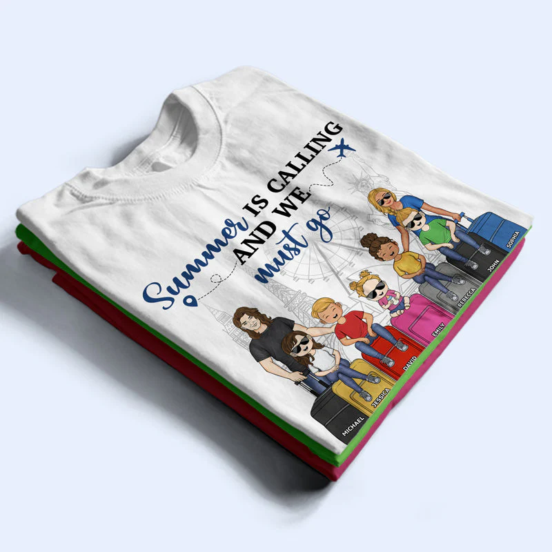 Travel Couple Family And So The Adventure Begins - Gift For Traveling Lovers - Personalized Custom T Shirt - Image 2