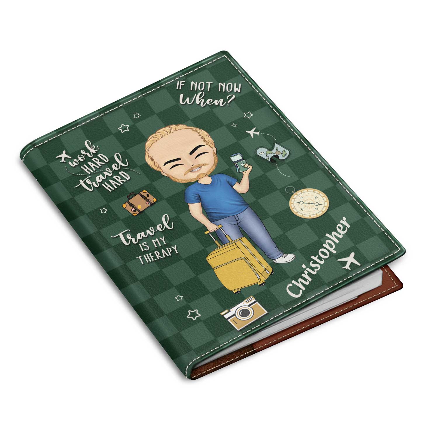 Travel Is My Therapy - Gift For Travellers, Travelling Lovers, Him, Her - Personalized Passport Cover, Passport Holder - Image 2