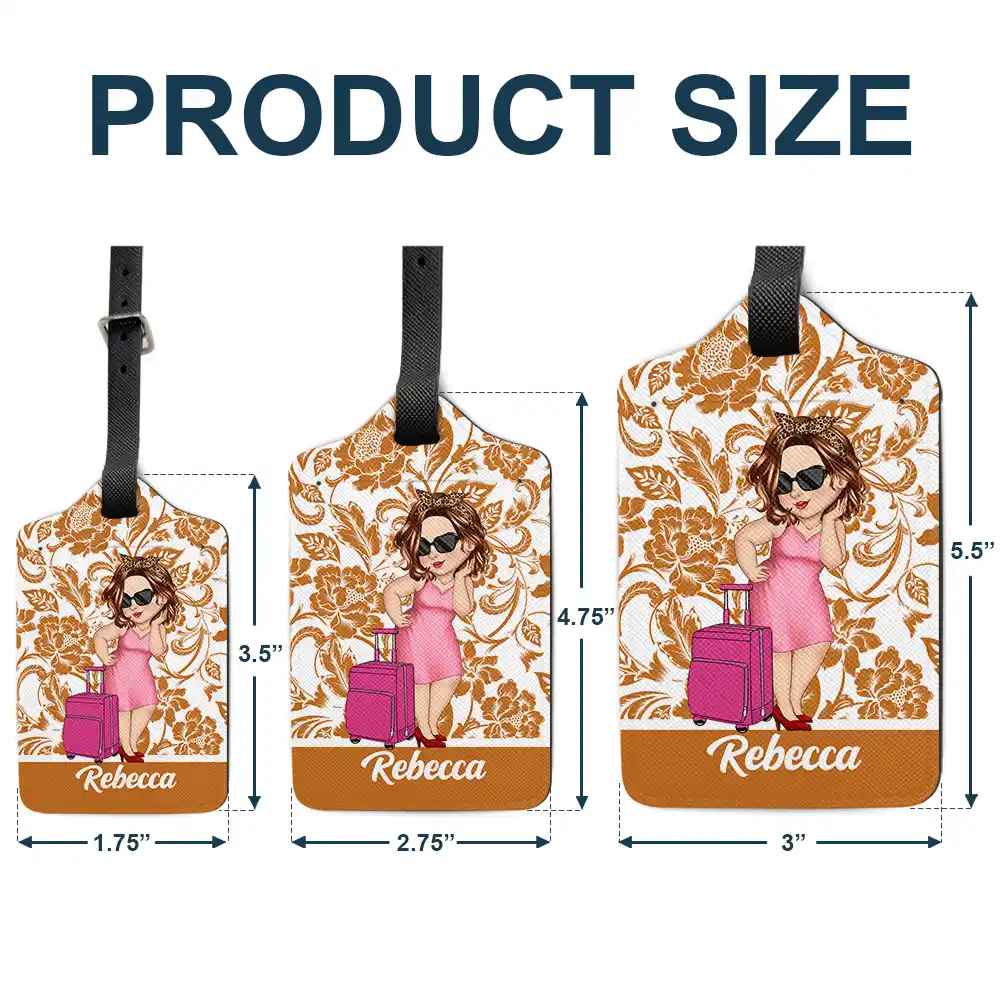 Travel Lovers Floral Pattern - Personalized Luggage Tag - Image 5