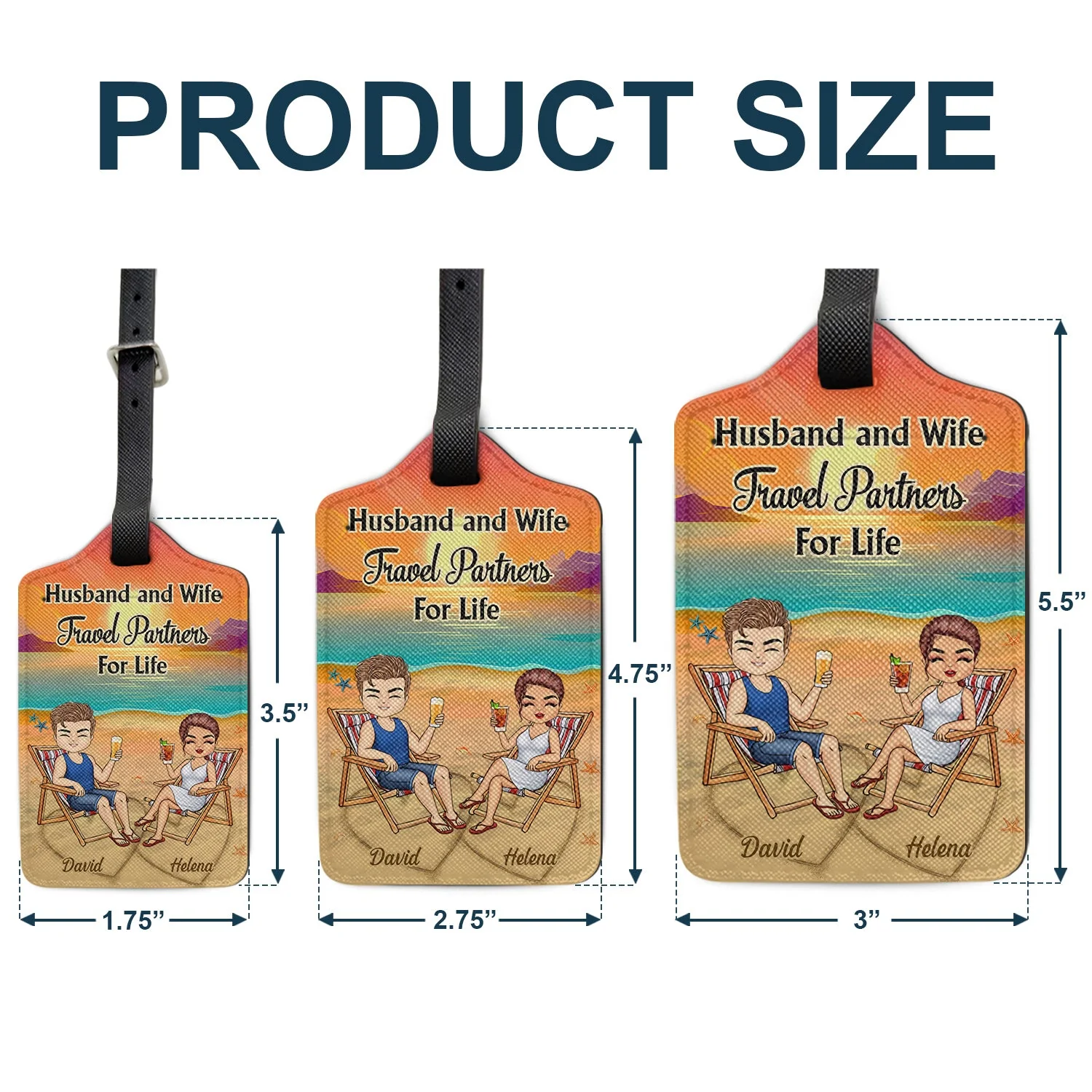 Travel Partners For Life - Gift For Travel Couples - Personalized Luggage Tag - Image 5