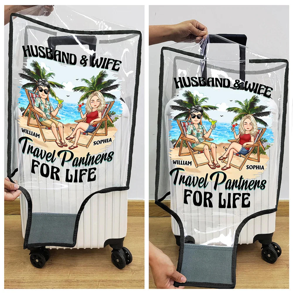 Travel Partners For Life - Personalized Clear Luggage Cover - Image 5